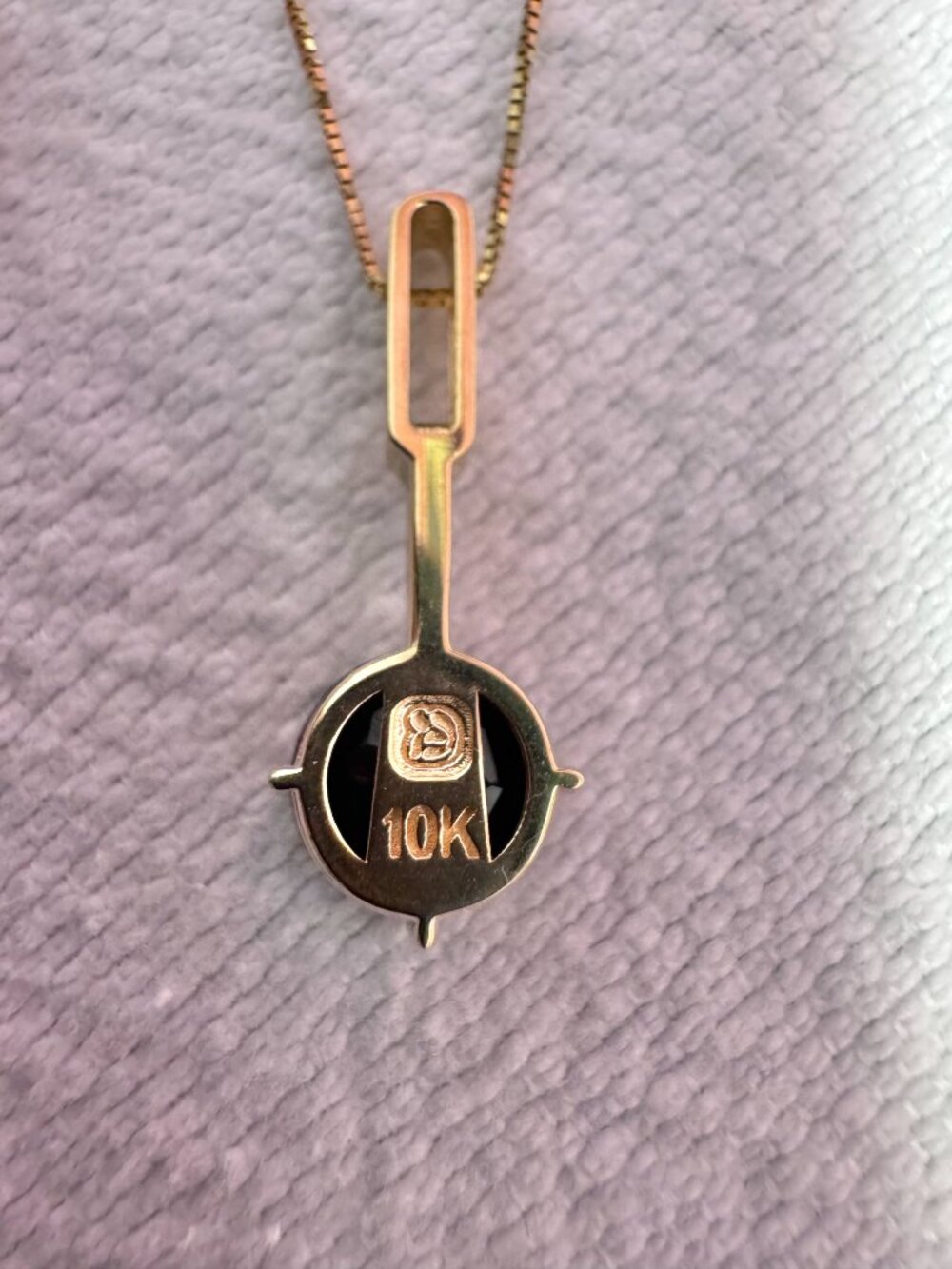10K Yellow Gold 18" Necklace Black Stone & Diamonds - Picture 6 of 8